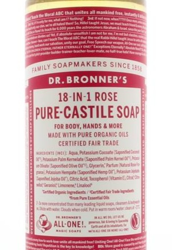Dr Bronners Liquid soap roos (475 Milliliter)