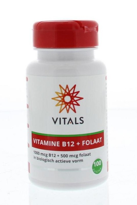 Vitals Vitamine B12 1000 mcg folaat 500 mcg (100 Zuigtabletten)