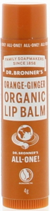 Dr Bronners Lipbalsem sinaasappel gember (4 Gram)