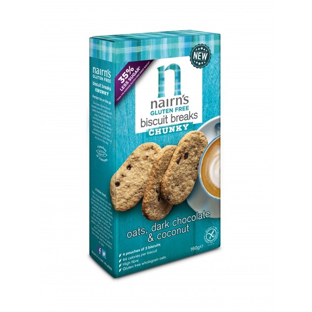 Nairns Biscuit breaks pure chocolade & kokos (160 Gram)