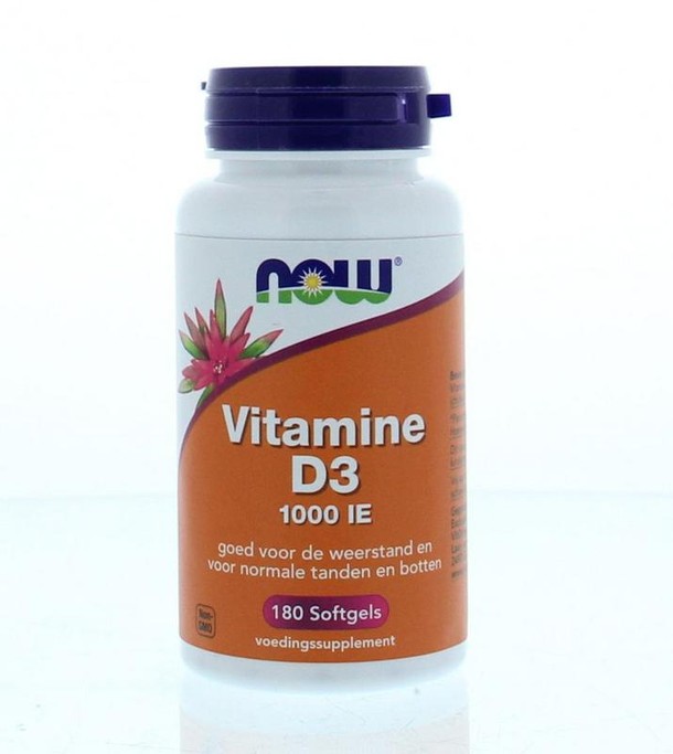NOW Vitamine D3 1000IE (180 Softgels)