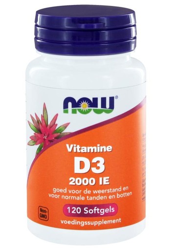 NOW Vitamine D3 2000IE (120 Softgels)