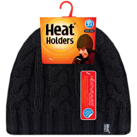 Heat Holders Ladies cable hat one size black (1 Paar)