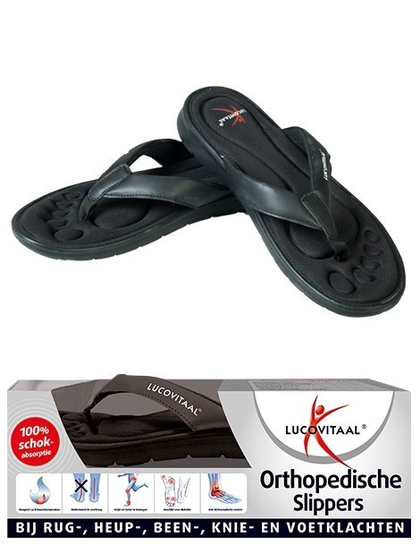 Lucovitaal Orthopedische slippers 41/42 zwart (1 paar)