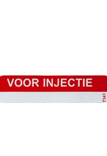 Spruyt Hillen Sticker voor injectie rood (1000 Stuks)