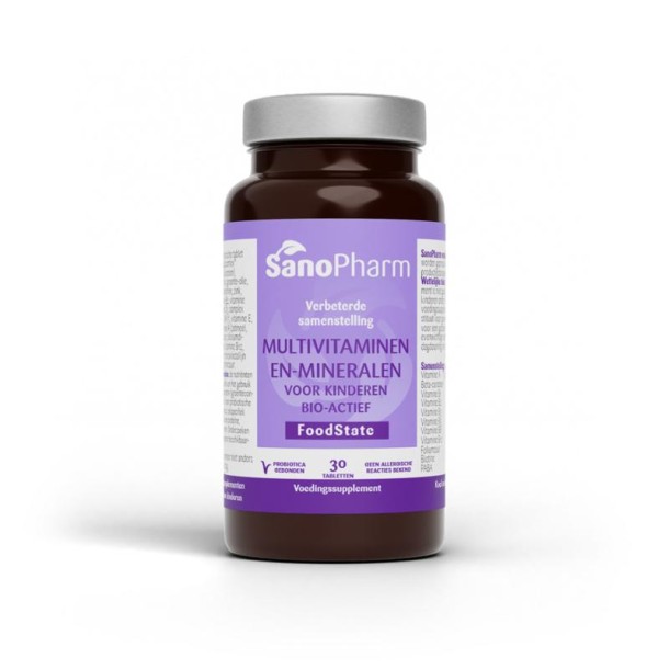 Sanopharm Kindermultivitaminen en mineralen foodstate (30 Tabletten)