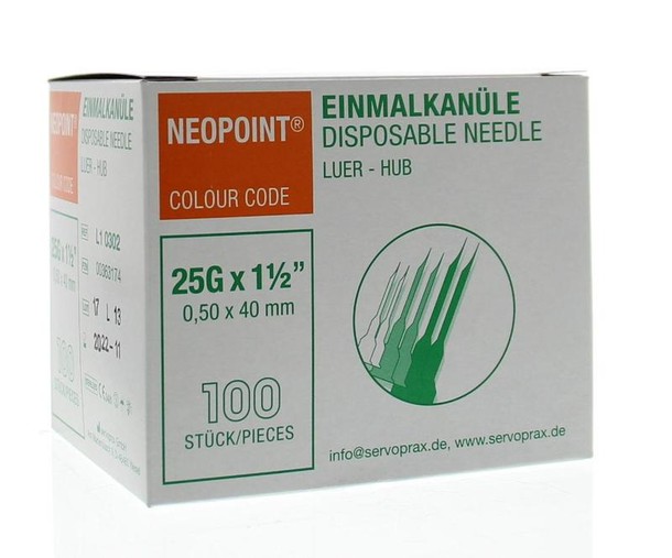 Neopoint Injectienaald steriel 0.5 x 40 (100 Stuks)