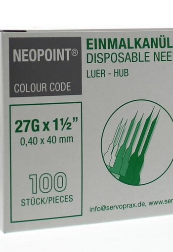 Neopoint Injectienaald steriel 0.4 x 40 mm (100 Stuks)