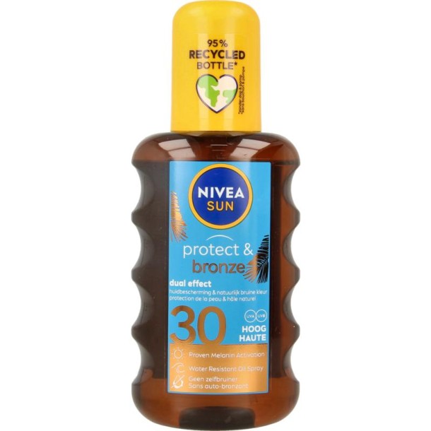 Nivea Sun protect & bronze olie spray SPF30 (200 Milliliter)