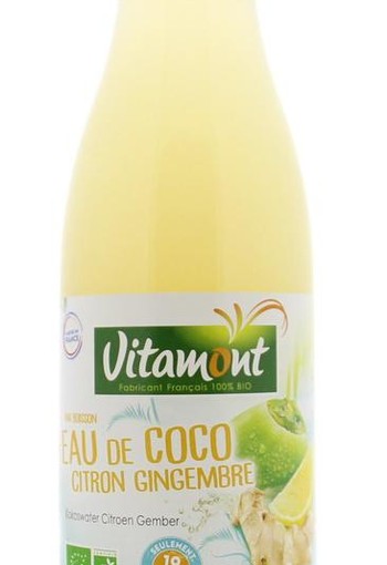 Vitamont Kokoswater citroen gember bio (750 Milliliter)