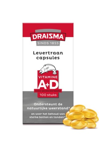 Draisma Vitamine A + D levertraan (100 Capsules)