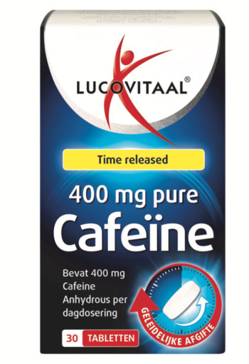 Lucovitaal Pure cafeine 30 tabletten. Tijdelijk uitverkocht, reserveer nu!