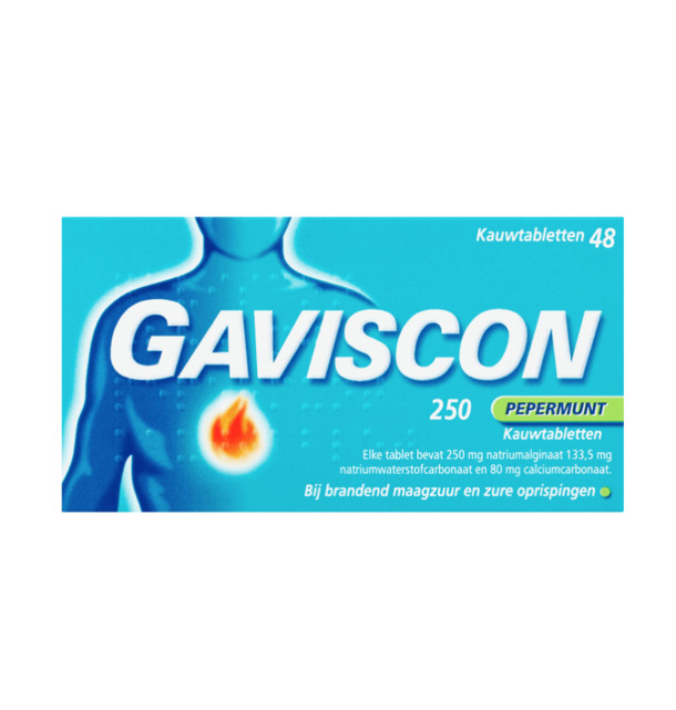 Gaviscon Pepermunt 250 (48 Kauwtabletten)