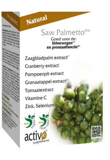 Activo Saw palmetto plus (60 Vegetarische capsules)