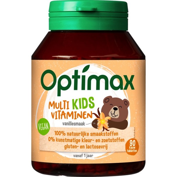 Optimax Multi Kids Vitaminen Vanillesmaak 90 stuks
