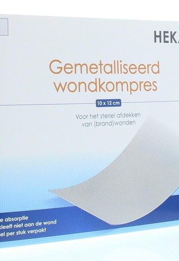 Heka Klein Wondkompres gemetalliseerd 10 x 12cm steriel (10 Stuks)