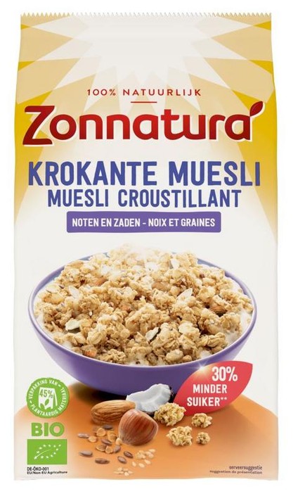 Zonnatura Krokante muesli noten & zaden bio (375 Gram)